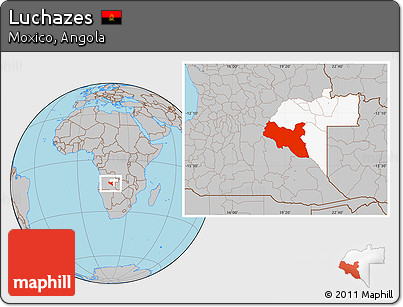 Gray Location Map of Luchazes, highlighted parent region