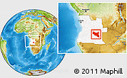 Physical Location Map of Luchazes, highlighted country, within the entire country