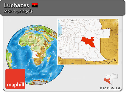 Physical Location Map of Luchazes, highlighted country