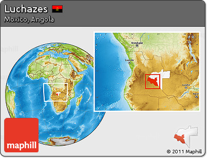Physical Location Map of Luchazes, highlighted parent region, within the entire country