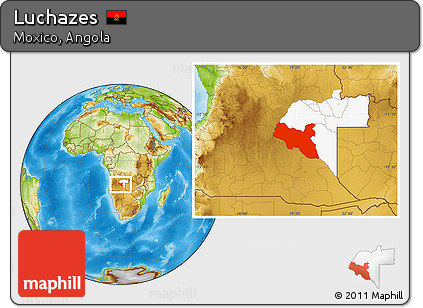 Physical Location Map of Luchazes, highlighted parent region