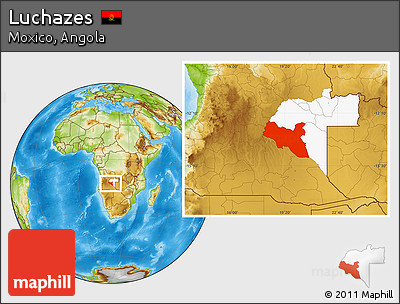 Physical Location Map of Luchazes, highlighted parent region