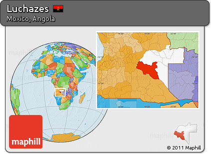 Political Location Map of Luchazes, highlighted parent region