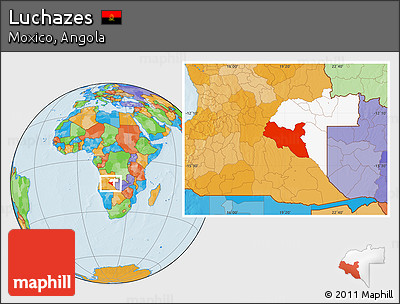 Political Location Map of Luchazes, highlighted parent region