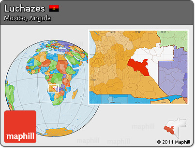 Political Location Map of Luchazes, highlighted parent region