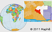 Political Location Map of Luchazes, highlighted parent region