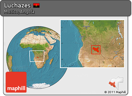 Satellite Location Map of Luchazes, within the entire country
