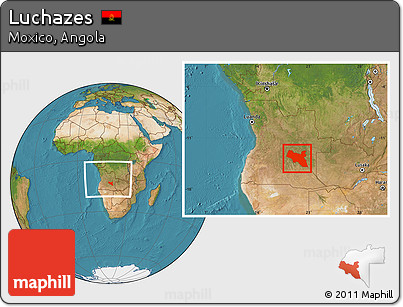 Satellite Location Map of Luchazes, within the entire country