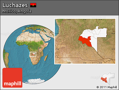 Satellite Location Map of Luchazes, highlighted parent region