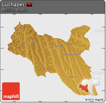 Physical Map of Luchazes, single color outside