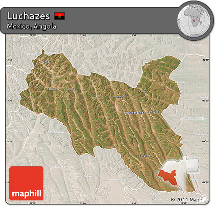 Satellite Map of Luchazes, lighten