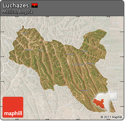 Satellite Map of Luchazes, lighten