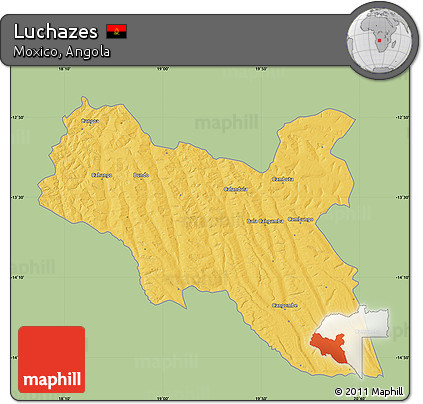 Savanna Style Map of Luchazes, single color outside