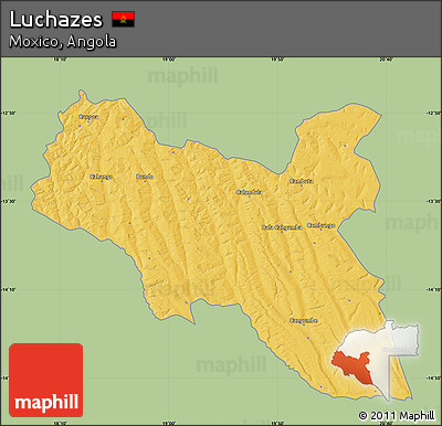 Savanna Style Map of Luchazes, single color outside