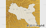 Shaded Relief Map of Luchazes, physical outside