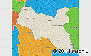 Shaded Relief Map of Luchazes, political outside