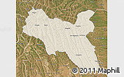 Shaded Relief Map of Luchazes, satellite outside
