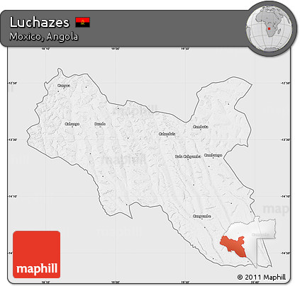 Silver Style Map of Luchazes, single color outside