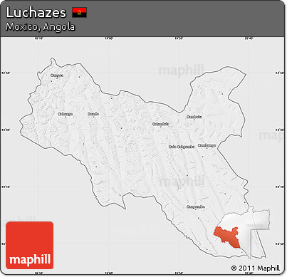 Silver Style Map of Luchazes, single color outside