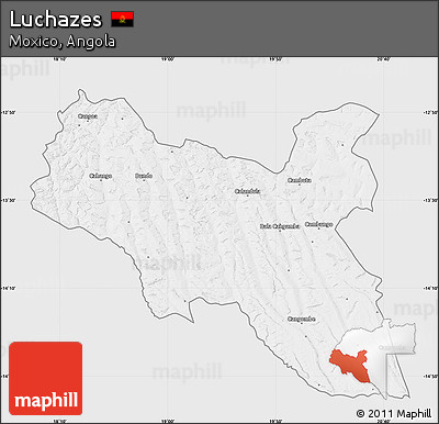 Silver Style Map of Luchazes, single color outside