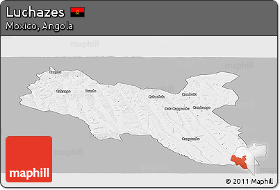 Gray Panoramic Map of Luchazes, single color outside