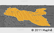Political Panoramic Map of Luchazes, darken, desaturated