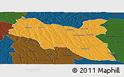 Political Panoramic Map of Luchazes, darken