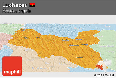Political Panoramic Map of Luchazes, lighten