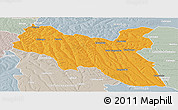 Political Panoramic Map of Luchazes, lighten, semi-desaturated