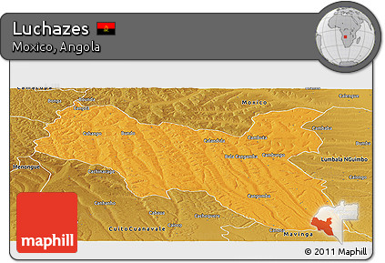 Political Panoramic Map of Luchazes, physical outside