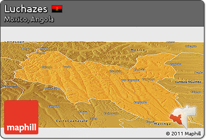 Political Panoramic Map of Luchazes, physical outside