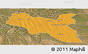 Political Panoramic Map of Luchazes, satellite outside