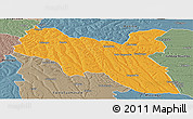 Political Panoramic Map of Luchazes, semi-desaturated