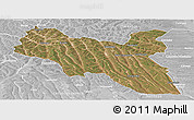 Satellite Panoramic Map of Luchazes, lighten, desaturated