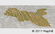 Satellite Panoramic Map of Luchazes, lighten, semi-desaturated