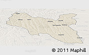 Shaded Relief Panoramic Map of Luchazes, lighten
