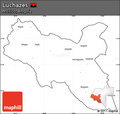 Blank Simple Map of Luchazes, cropped outside
