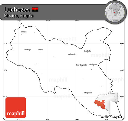 Blank Simple Map of Luchazes, cropped outside