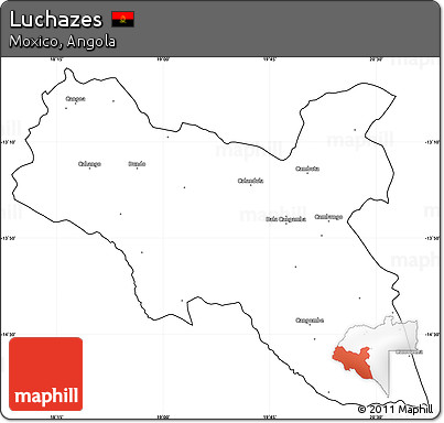 Blank Simple Map of Luchazes, cropped outside