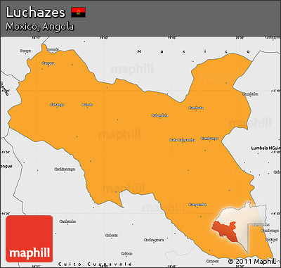 Political Simple Map of Luchazes, single color outside, borders and labels
