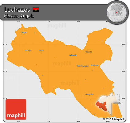 Political Simple Map of Luchazes, single color outside