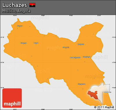 Political Simple Map of Luchazes, single color outside