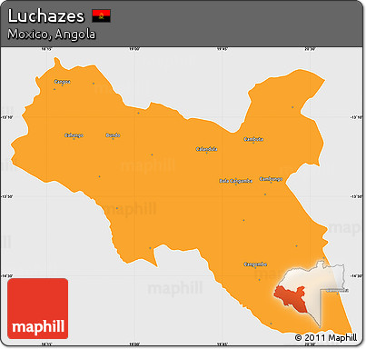 Political Simple Map of Luchazes, single color outside