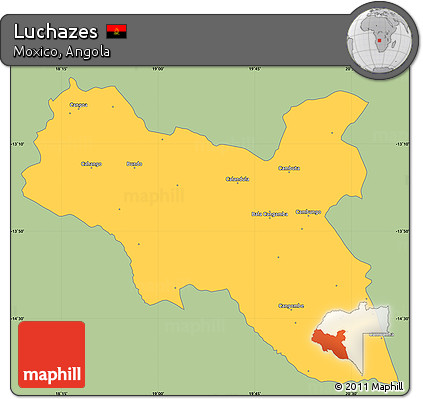 Savanna Style Simple Map of Luchazes, single color outside