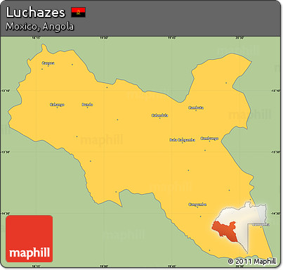 Savanna Style Simple Map of Luchazes, single color outside