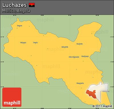 Savanna Style Simple Map of Luchazes, single color outside