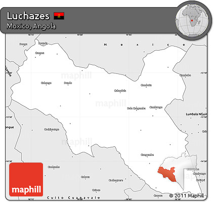 Silver Style Simple Map of Luchazes