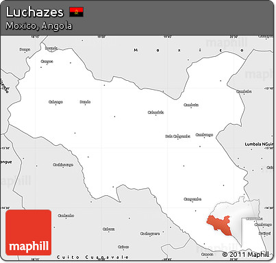 Silver Style Simple Map of Luchazes