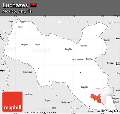 Silver Style Simple Map of Luchazes