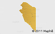 Physical 3D Map of Lumbala N'Guimbo, single color outside
